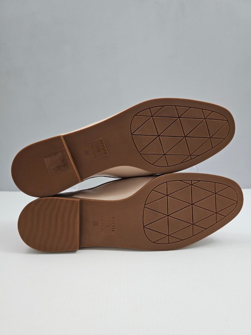Schutz Maurice Penny Loafer Flats Womens 10 Beige Nappa Leather Minimalist NEW - Picture 12 of 14